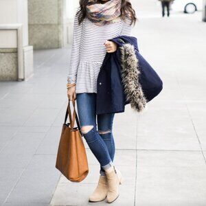 BP Peplum Striped Top - XS